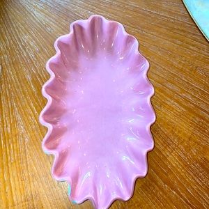 - Vintage Royal Haeger Art Pottery Bowl Blue Drip Over Pink USA Rare 15" x…